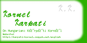 kornel karpati business card